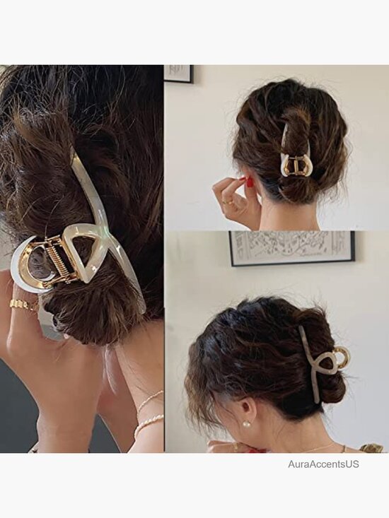 3 Pack Large Metal Acetate Hair Claw Clips Non Slip for Medium to Thick Hair main image 5